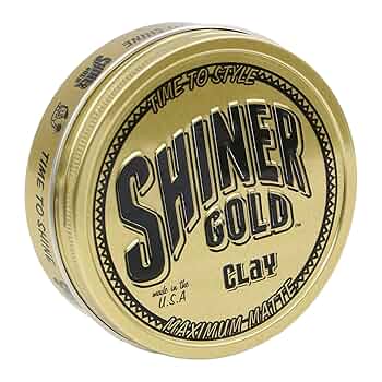 Shiner Gold Pomade A Base De Agua Para Peinado De Cabello 3.4oz  - Maximum Matte Clay