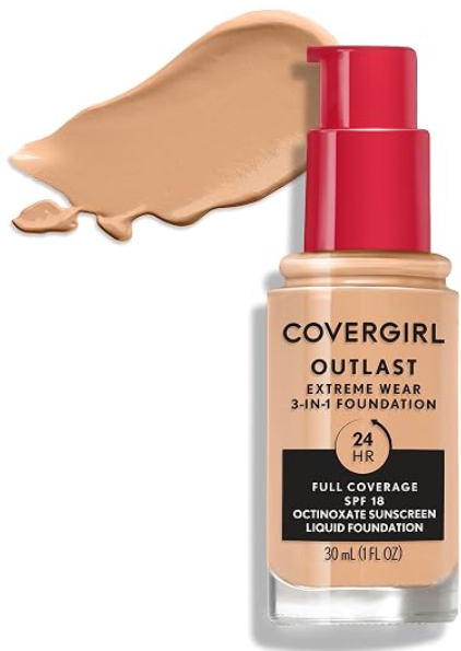 820 CREAMY NATURAL - Covergirl Outlast Extreme Wear 3-in-1 Cobertura Total Base Liquida, SPF 18 (Copia)