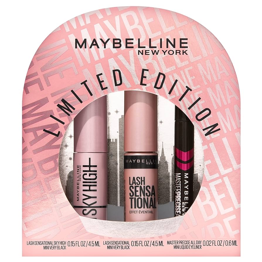 Maybelline Set MINI De 1 Delineador & 2 Encrespadores Sky High, Lash Sensational