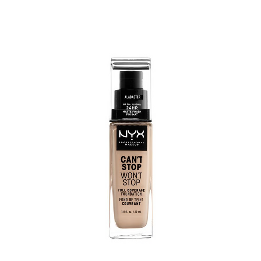 ALABASTER - NYX Cant Stop Wont Stop Base Liquida Cobertura Total 24 Horas CONTRA AGUA