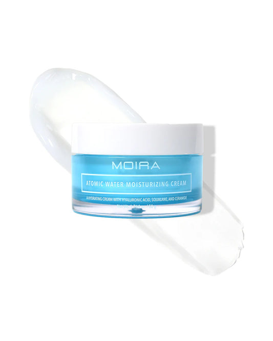 MOIRA Atomic Water Crema Facial Hidratante Enriquecida Con 2 % de Niacinamida, Acido Hialurónico, Escualano Vegan, & Ectoína - 50g