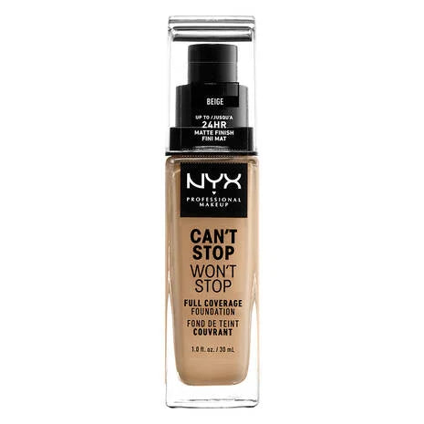 BEIGE - NYX Cant Stop Wont Stop Base Liquida Cobertura Total 24 Horas CONTRA AGUA