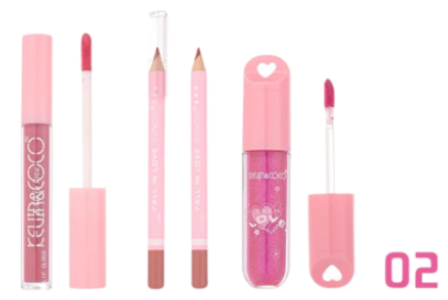 Kevin & Coco - 02 Set de Maquillaje Para Labios Fall In Love - 2 Lip Gloss / 1 Lapiz Labial (Copia)
