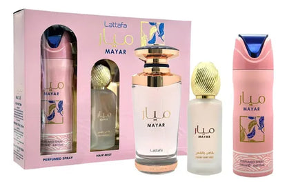 Lattafa Mayar Set De Perfume Para Mujer - Estuche De 3 Piezas