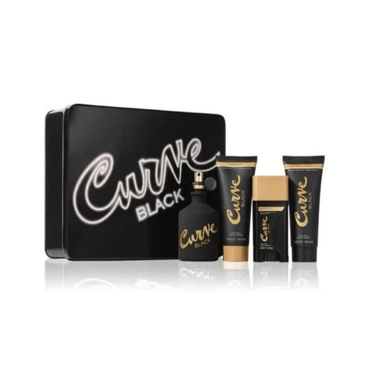 Liz Claiborne Curve Black Set DePerfume Para Hombre - Estuche De 4 Piezas