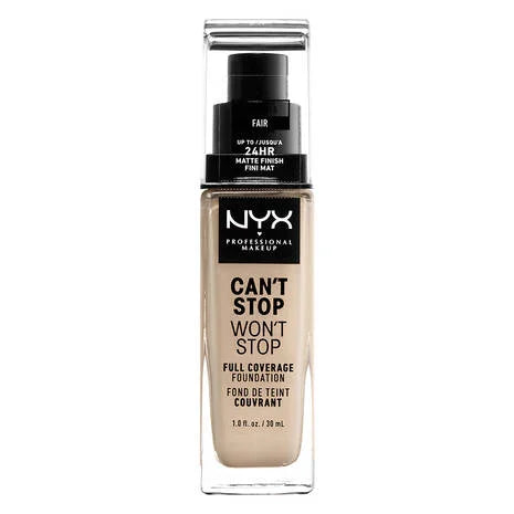 FAIR - NYX Cant Stop Wont Stop Base Liquida Cobertura Total 24 Horas CONTRA AGUA