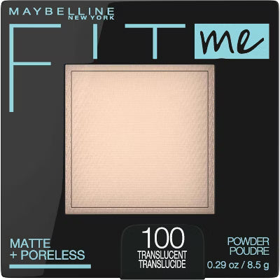 100 Translucent - Maybelline Fit Me Matte Poreless Polvo Compacto Refina Poros Para Piel Grasa