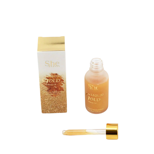 She Makeup Gold Shimmer Primer En Aceite Iluminoso Con Extracto De Plantas