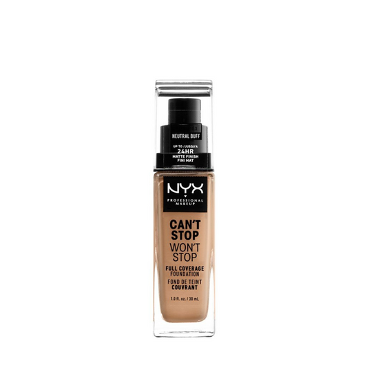 NEUTRAL BUFF - NYX Cant Stop Wont Stop Base Liquida Cobertura Total 24 Horas CONTRA AGUA