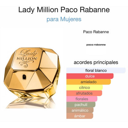 Paco Robanne Lady Million Perfume Para Mujer Eau De Parfum (80mL/2.7oz)