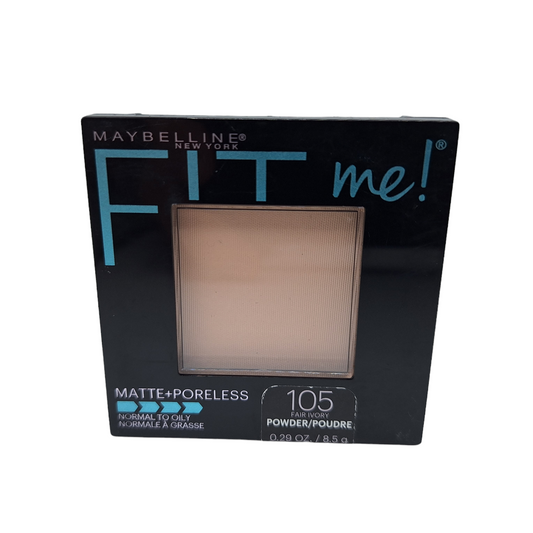 105 FAIR IVORY - Maybelline Fit Me Matte Poreless Polvo Compacto Refina Poros Para Piel Grasa