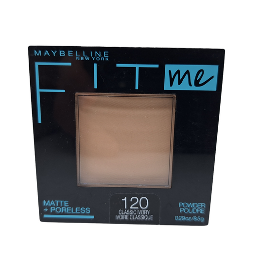 120 CLASSIC IVORY - Maybelline Fit Me Matte Poreless Polvo Compacto Refina Poros Para Piel Grasa