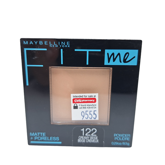 122 CREAMY BEIGE - Maybelline Fit Me Matte Poreless Polvo Compacto Refina Poros Para Piel Grasa