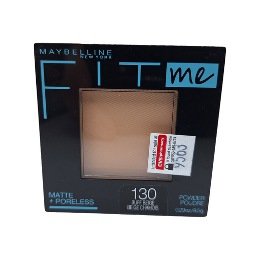 130 BUFF BEIGE - Maybelline Fit Me Matte Poreless Polvo Compacto Refina Poros Para Piel Grasa