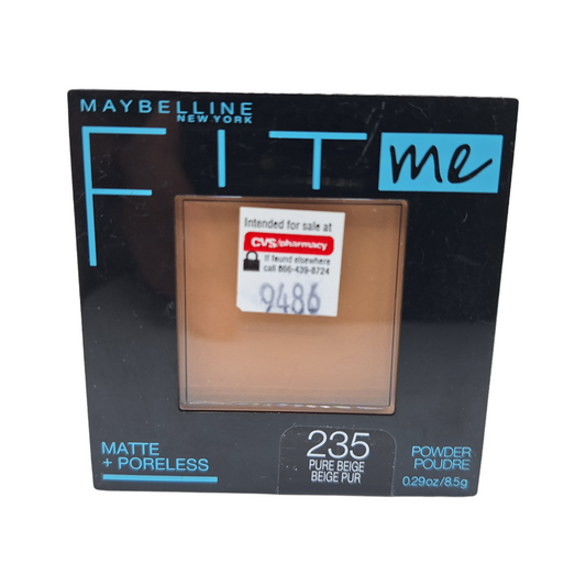 235 PURE BEIGE - Maybelline Fit Me Matte Poreless Polvo Compacto Refina Poros Para Piel Grasa