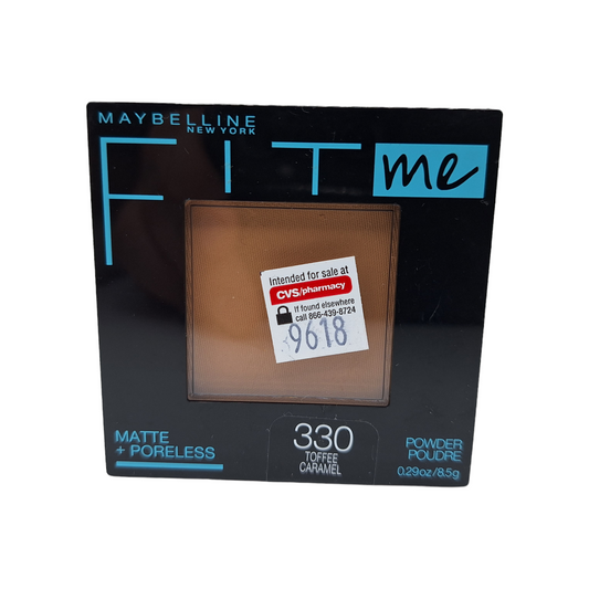 330 TOFFEE - Maybelline Fit Me Matte Poreless Polvo Compacto Refina Poros Para Piel Grasa