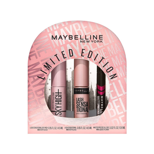 Maybelline Set MINI De 1 Delineador & 2 Encrespadores Sky High, Lash Sensational