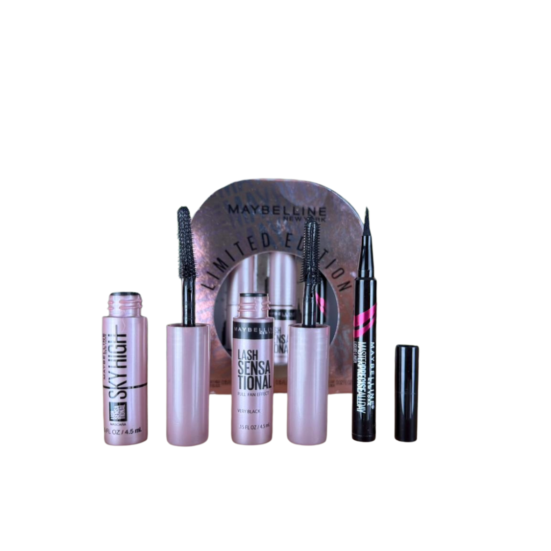 Maybelline Set MINI De 1 Delineador & 2 Encrespadores Sky High, Lash Sensational