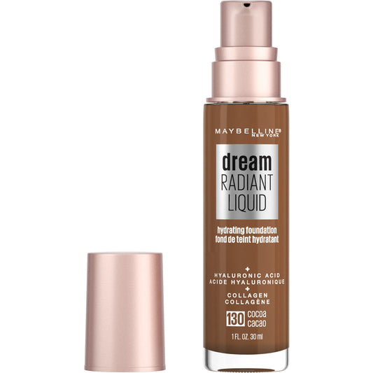 130 COCOA - Maybelline Dream Radiant Base Liquida Con Acido Hialurónico Y Colageno