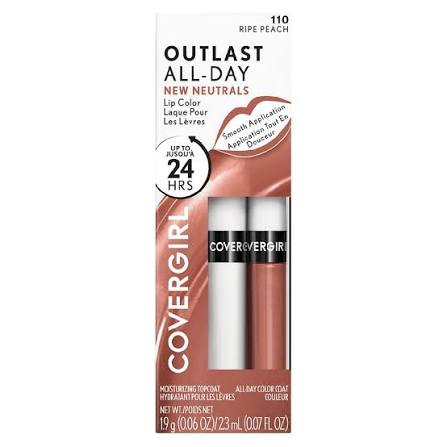 110 RIPE PEACH - Covergirl Outlast - Tinte Labial para Todo el Día con Capa Superior Hidratante