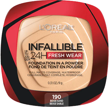 190 BEIGE SAND - Loreal Infallible Fresh Wear Base En Polvo Contra Agua Duracion de  24 Horas