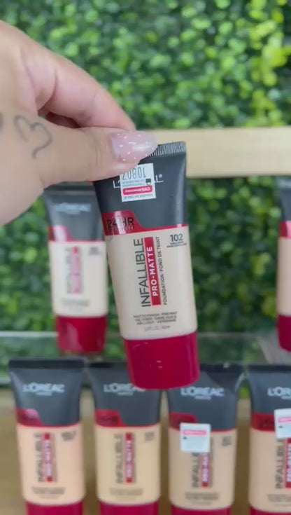 102 SHELL BEIGE - Loreal Infallible Pro Matte 24 Horas Base Liquida Matte Para Piel Grasa