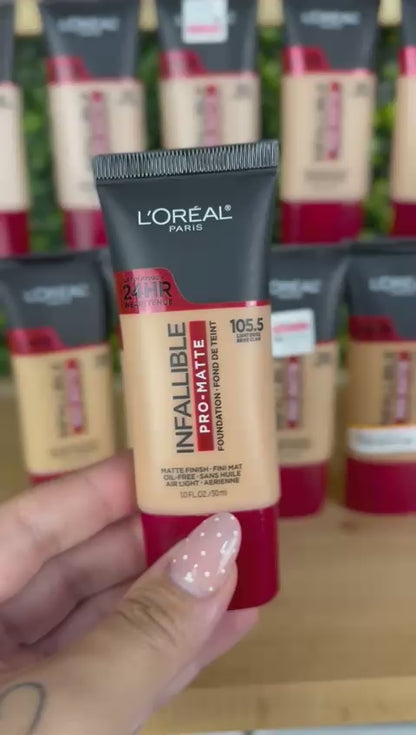 105.5 LIGHT BEIGE - Loreal Infallible Pro Matte 24 Horas Base Liquida Matte Para Piel Grasa