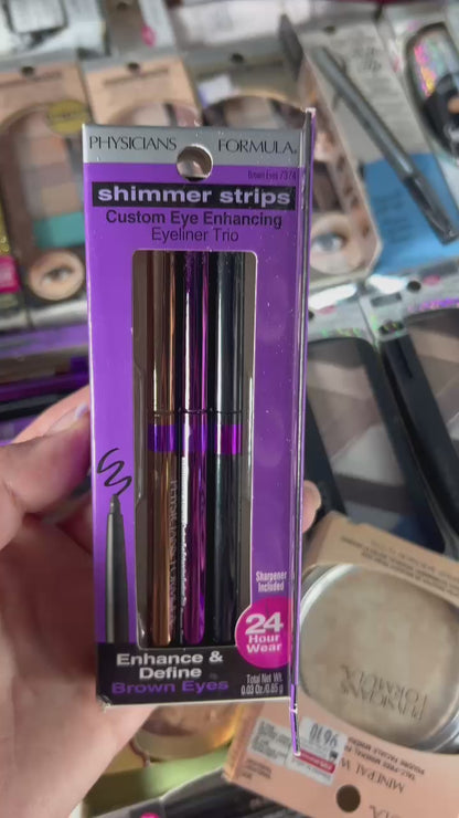Physicians Formula Shimmer Strips Trio De Delineadores Larga Duracion- Cafe, Morado, Negro