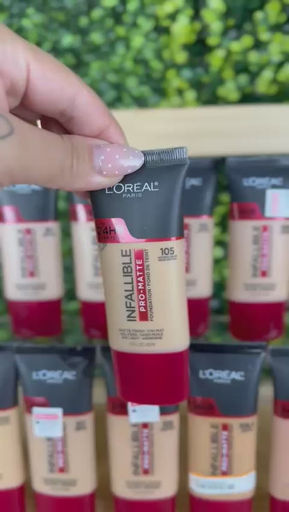 105 NATURAL BEIGE - Loreal Infallible Pro Matte 24 Horas Base Liquida Matte Para Piel Grasa