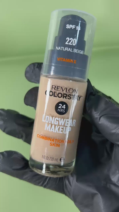 220 NATURAL BEIGE - Revlon Colorstay Combination Oily Matte Base Liquida 24 Horas Para Piel Grasa Vitamina E & SPF15