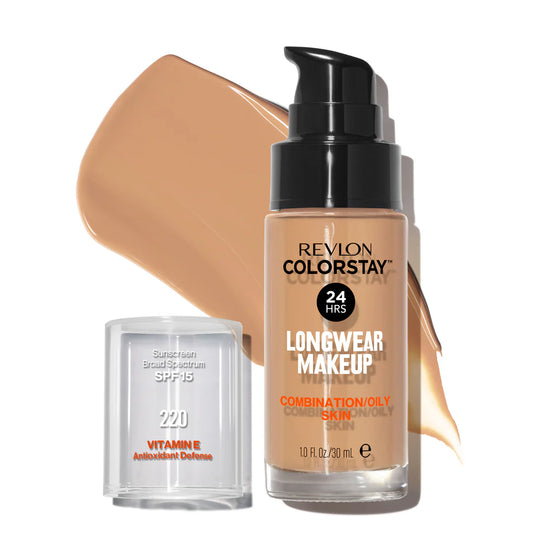 220 NATURAL BEIGE - Revlon Colorstay Combination Oily Matte Base Liquida 24 Horas Para Piel Grasa Vitamina E & SPF15