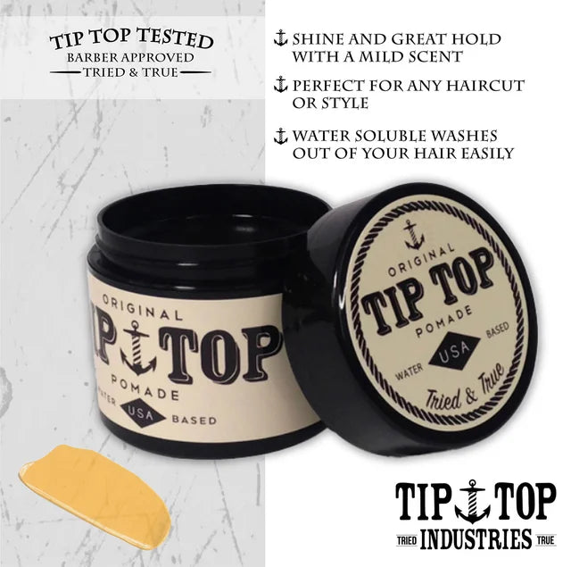 Tip Top Pomade A Base De Agua Para Peinado De Cabello 4.25oz - Fijacion Original