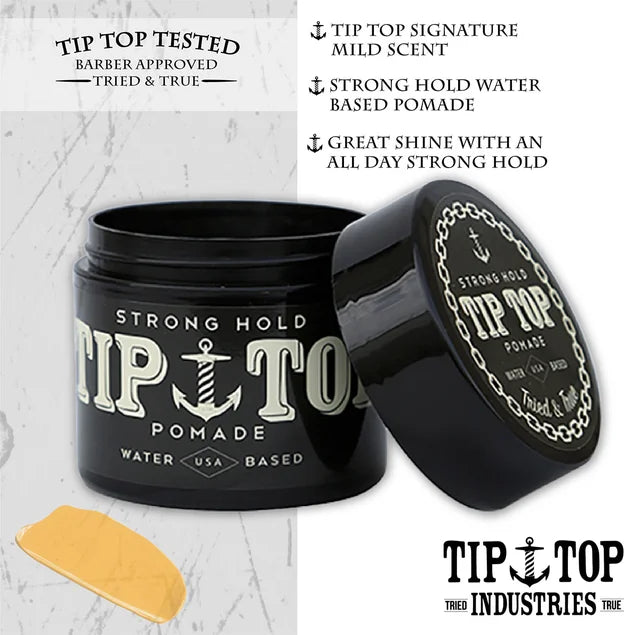 Tip Top Pomade A Base De Agua Para Peinado De Cabello 4.25oz - Fijacion Fuerte