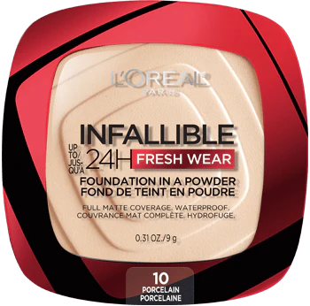 10 PORCELAIN - Loreal Infallible Fresh Wear Base En Polvo Contra Agua Duracion de  24 Horas